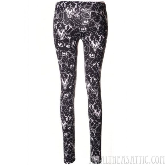 Gothic Ritual Leggings Folter Pentagram Creepy - Picture 2 of 3